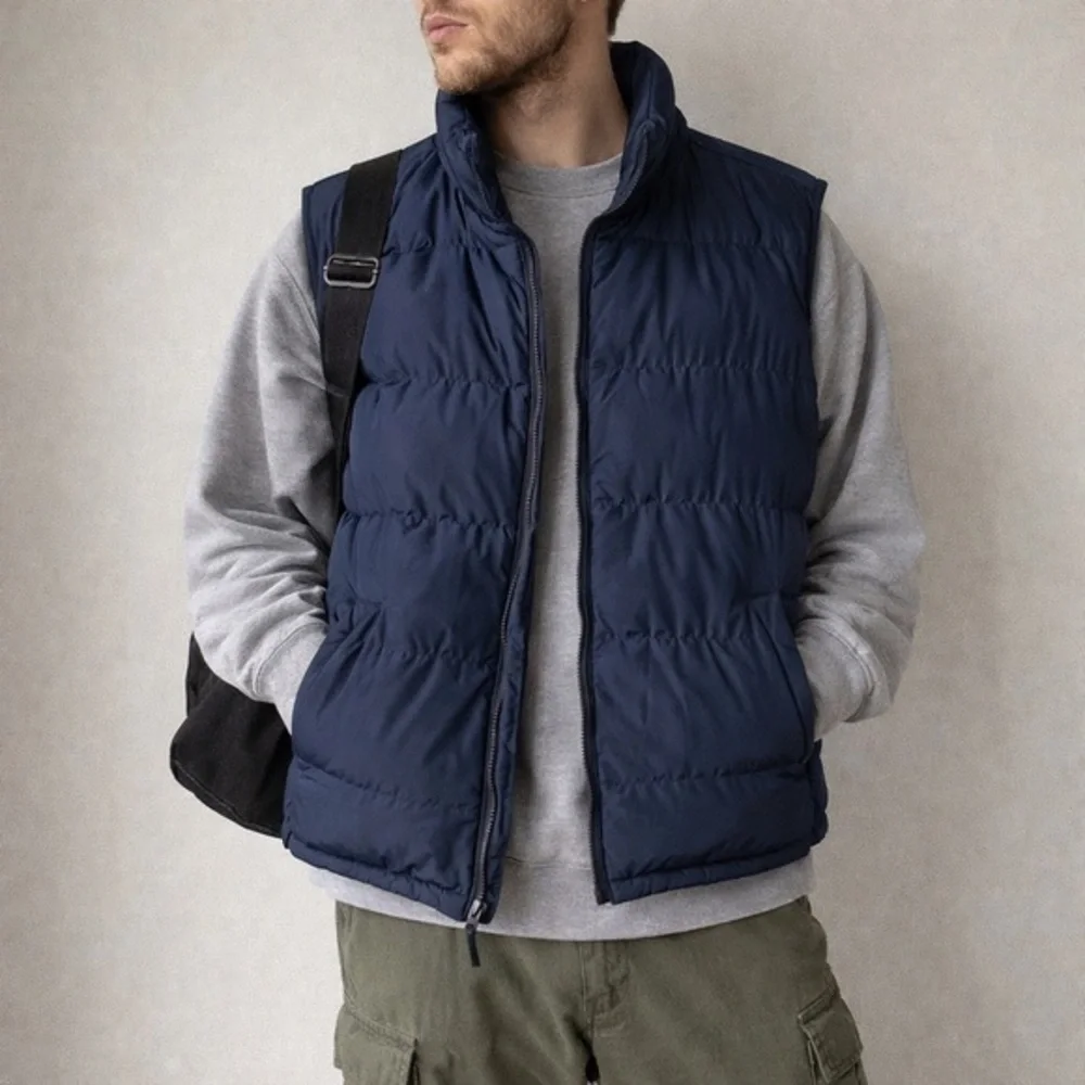 Saddlebred Puffer Vest XL Navy Zip Front Lightweight Quilted Outdoor